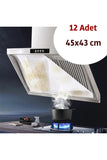 12 Adet Davlumbaz Aspiratör Koruyucu Filtre 45X43 cm Yağ Emici Mutfak Duman Önleyici Tela Kağıt