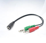 3.5 mm Dişi Aux 2 Mikrofon Kulaklık Girişli Aux Splitter Kablo