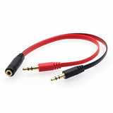 3.5 mm Dişi Aux 2 Mikrofon Kulaklık Girişli Aux Splitter Kablo