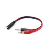 3.5 mm Dişi Aux 2 Mikrofon Kulaklık Girişli Aux Splitter Kablo