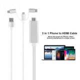 3 in 1 HDMI Type-C iPhone Micro USB Görüntü Aktarıcı MHL Kablo
