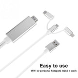 3 in 1 HDMI Type-C iPhone Micro USB Görüntü Aktarıcı MHL Kablo