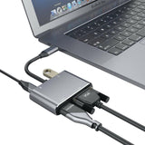 4in1 Type-C to VGA 4K HDMI 3.0 USB PD Çevirici Dönüştürücü Adaptör