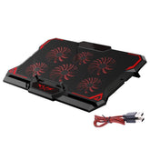 6 Fanlı Standlı Notebook Laptop Soğutucu Işıklı Ayarlanabilir