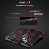 6 Fanlı Standlı Notebook Laptop Soğutucu Işıklı Ayarlanabilir
