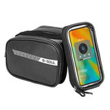 Bisiklet 3 Bölmeli Çanta Su Geçirmez Telefon Tutucu Gidon Uyumlu Elektrikli Bisiklet Çantası