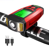 Bisiklet Led Fener Alarm Siren Km Hız Göstergesi Sayacı Su Geçirmez Lcd İkaz Lambası Işıldak Çok Fonksiyonlu