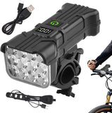 Bisiklet Şarjlı 12 Led Fener Kornalı Lcd İkaz Lambası Işıldak Zil Su Geçirmez Gidon