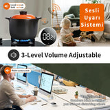 Ev Mutfak Manyetik Zamanlayıcı LED Sesli Dijital Yemek Ders Geri Sayım Mıknatıslı Mini Kronometre