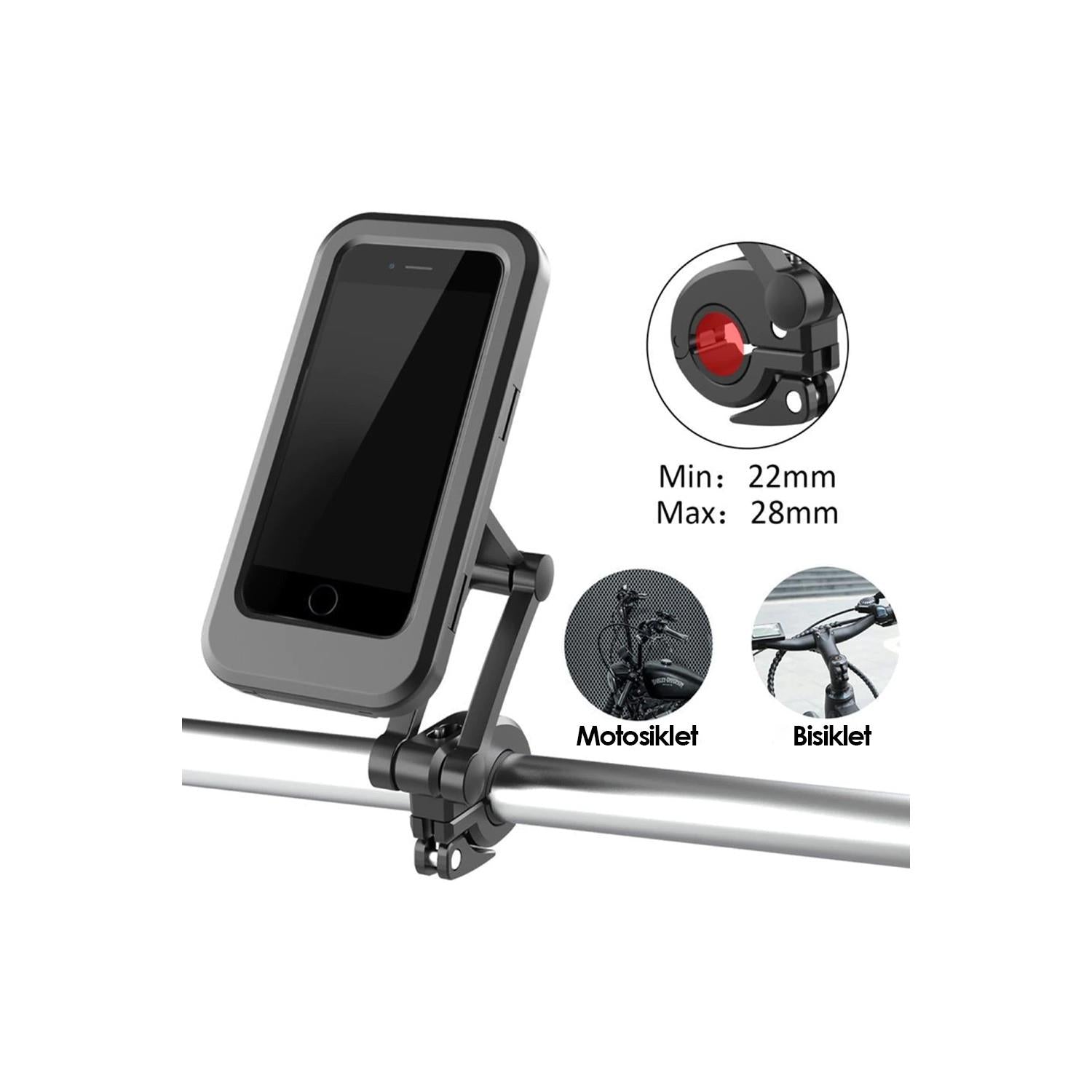 Gidon Uyumlu Su Geçirmez Telefon Tutucu Motosiklet Bisiklet 360 Derece Dönebilir Akrobatik Gidon Uyumlu Su Geçirmez Telefon Tutucu Motosiklet Bisiklet 360 Derece Dönebilir Akrobatik