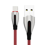 iPhone Lightning Hasır İpli Işıklı USB Şarj Data Kablosu 1-2 Metre