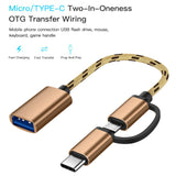 Micro USB Type-C to Dişi USB 3.0 OTG Çevirici Dönüştürücü Kablo