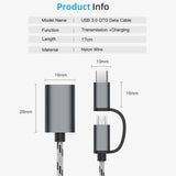 Micro USB Type-C to Dişi USB 3.0 OTG Çevirici Dönüştürücü Kablo