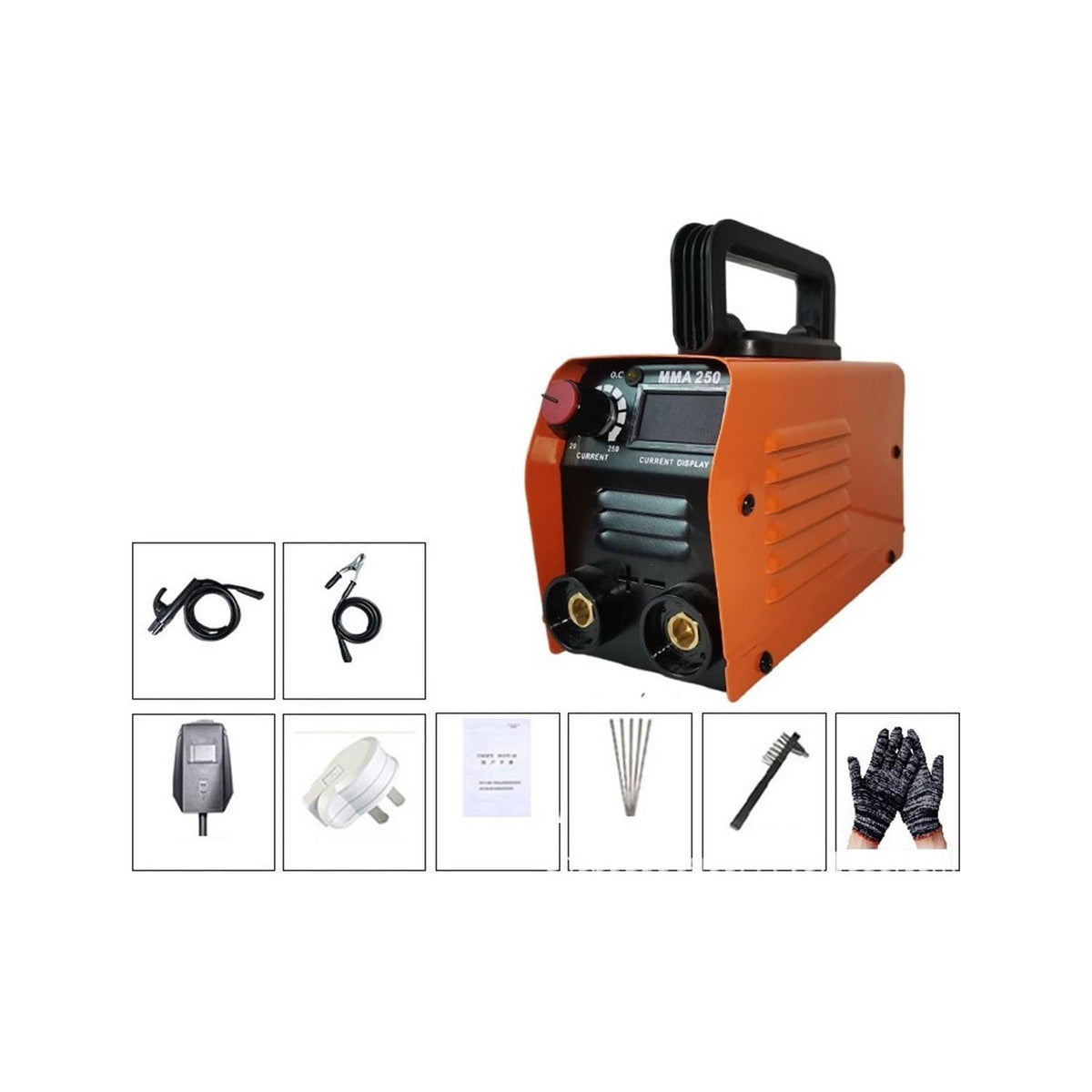 MMA-250 220V Mini Elektrikli Kaynak Makinesi Taşınabilir Aksesuarlı Set