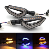 Motosiklet Sinyal LED Takımı Amerikan Park Modüllü Çift Renk 12V Drl Universal Mavi-Beyaz