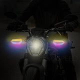 Motosiklet Sinyal LED Takımı Amerikan Park Modüllü Çift Renk 12V Drl Universal Mavi-Beyaz