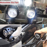 Motosiklet Sis Farı Cree U5 LED Mercekli Su Geçirmez 3 Mod Aydınlatma