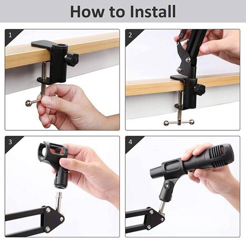 Nb39 Masaüstü Mikrofon Standı Pop Filtre Seti Shock Mount Stüdyo Nb39 Masaüstü Mikrofon Standı Pop Filtre Seti Shock Mount Stüdyo