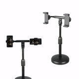 Profesyonel Kayıt Masaüstü Ayaklı Tripod Çift Telefon Uyumlu