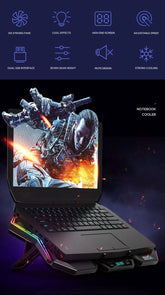 RGB Işıklı 6 Fanlı Standlı Notebook Laptop Soğutucu Ayarlanabilir