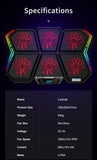 RGB Işıklı 6 Fanlı Standlı Notebook Laptop Soğutucu Ayarlanabilir