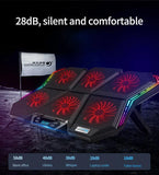 RGB Işıklı 6 Fanlı Standlı Notebook Laptop Soğutucu Ayarlanabilir