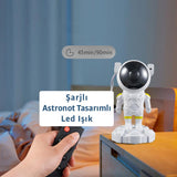 Şarjlı Astronot Kumandalı Gece Lambası Tasarımlı Işıklı Projektör Led Samanyolu