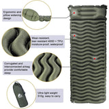 Şişme Kamp Yatağı Kendiliğinden Pompalı Tek Kişilik Seyahat Uyku Suya Dayanıklı Yatak Yastıklı