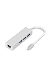 Type-C to Ethernet RJ45 LAN Çevirici ve 3 Port USB 3.0 Çoklayıcı