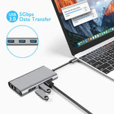 Type-C to Ethernet VGA 4K HDMI SD Kart Ethernet USB 3.0 Çoklayıcı