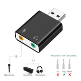 USB 7.1 Ses Kartı Sound Card USB Mikrofon Kulaklık Çevirici