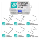 Zımba Teli 1200 Adet 6 Çeşit Kaynak Tamir Makinesi için Düz Dalga Araba Tampon Plastik Onarım