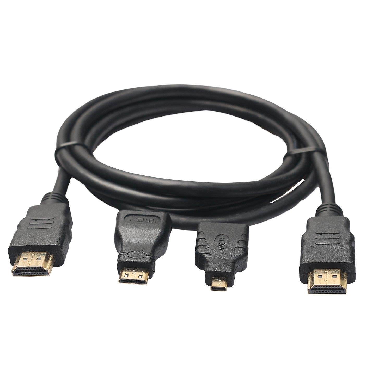 3 in 1 Hdmi Kablosu Micro / Mini HDMI Çevirici Dönüştürücü Kablo