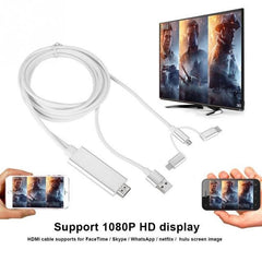 3 in 1 HDMI Type-C iPhone Micro USB Görüntü Aktarıcı MHL Kablo