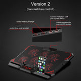 6 Fanlı Standlı Notebook Laptop Soğutucu Işıklı Ayarlanabilir