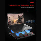 6 Fanlı Standlı Notebook Laptop Soğutucu Işıklı Ayarlanabilir