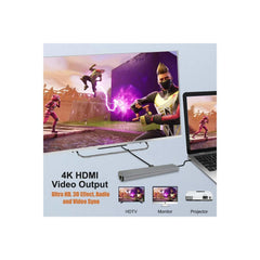 8 in 1 Çift Type-C USB 3.0 4K HDMI RJ45 Çevirici Macbook Çoklayıcı