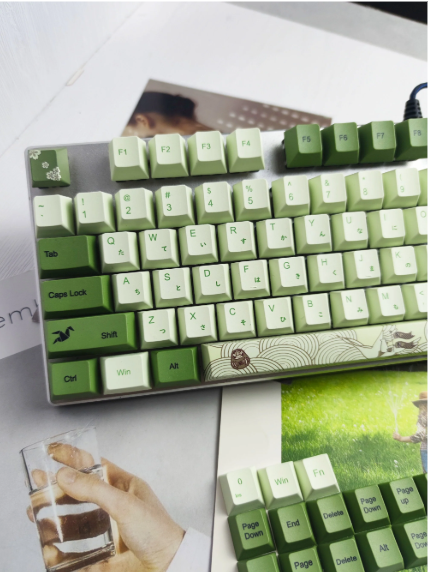 Cute Mint Green Matcha Keycap Set