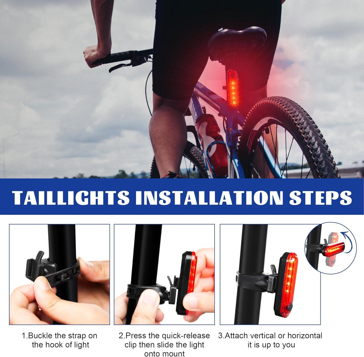 Bisiklet 4 Modlu Su Geçirmez USB Şarj Led Scooter Çanta Arka Işık Lambası Işık Aydınlatma İkaz