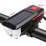 Güneş Enerjili Usb Şarjlı Bisiklet Lambası Solar Fener Ön Far Işık Aydınlatma Kornalı