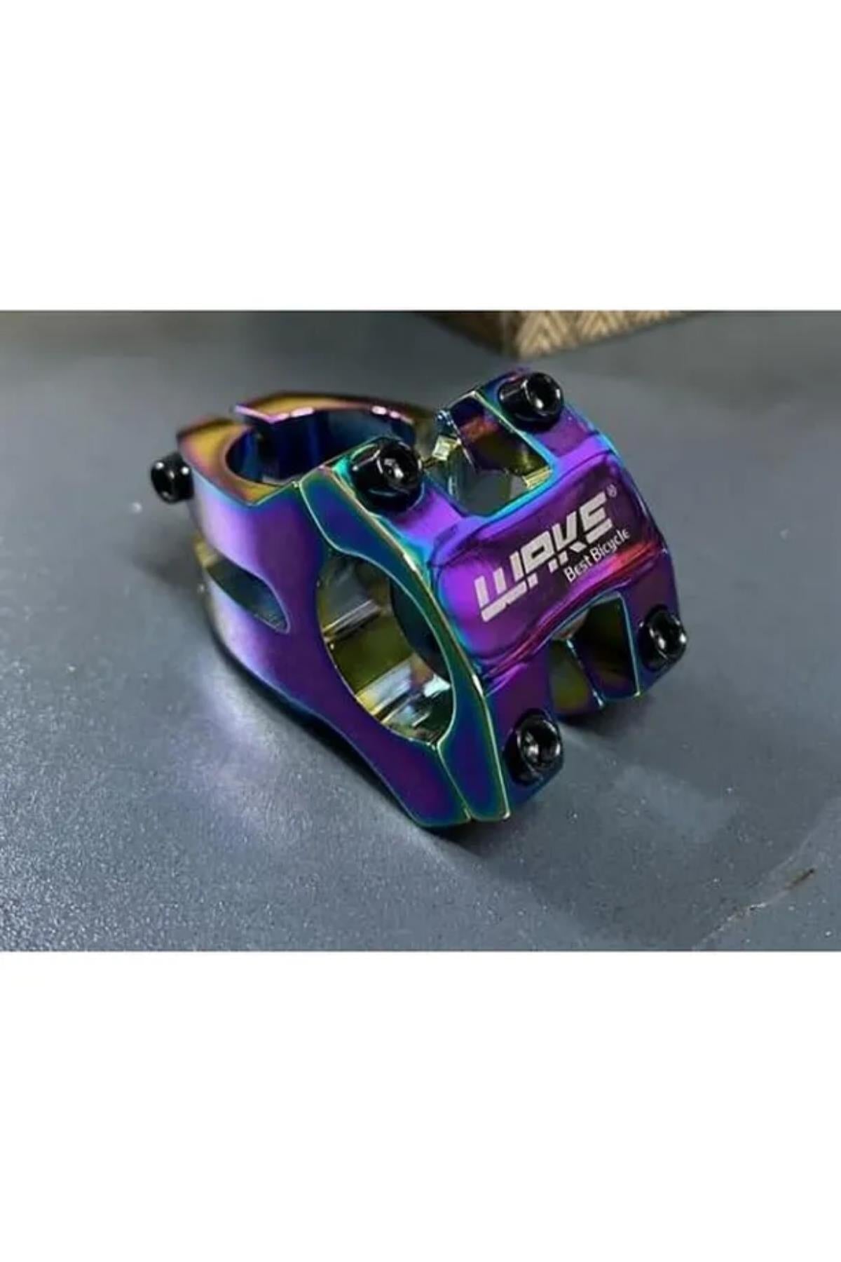 Bisiklet Kısa Gidon Boğazı Wake Alüminyum Rainbow Rengarenk Yedek Parça 31,8mm