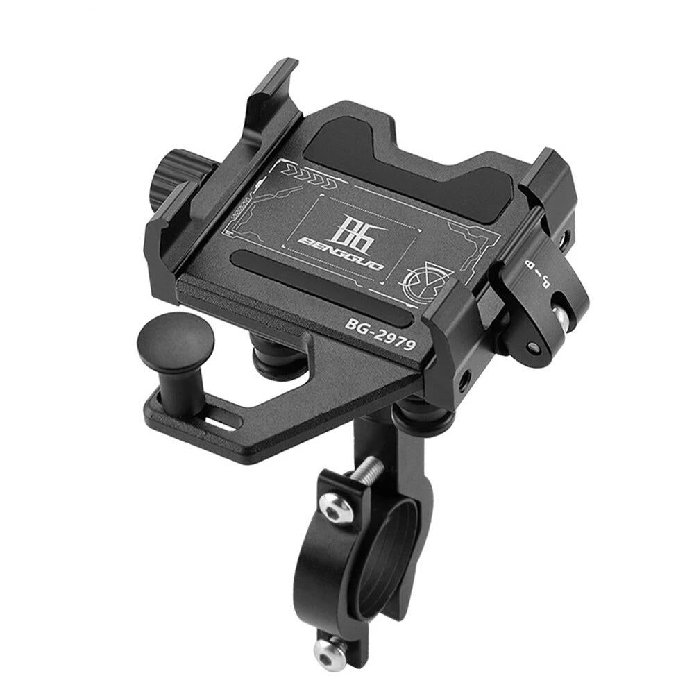 Bisiklet Motorsiklet Titreşim Önleyicili Ayarlanabilir Kilit Sistemi Gidon Uyumlu Telefon Tutucu