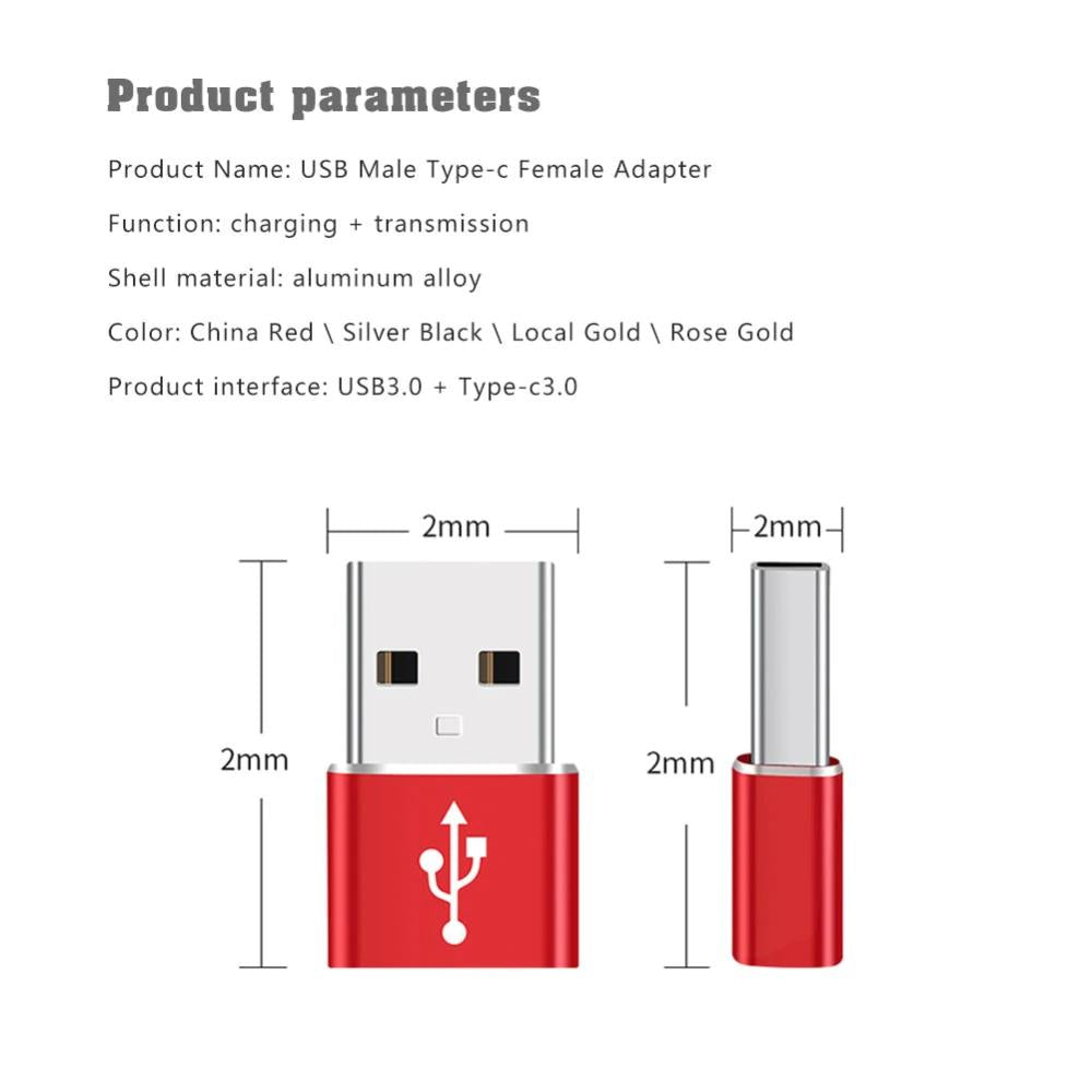 Erkek USB to Dişi Type-C Çevirici Data OTG Adaptör Dönüştürücü