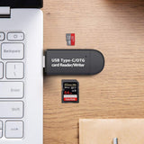 Micro USB Type-C OTG SD Hafıza Kart Okuyucu Bilgisayar Telefon