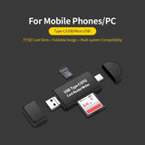 Micro USB Type-C OTG SD Hafıza Kart Okuyucu Bilgisayar Telefon