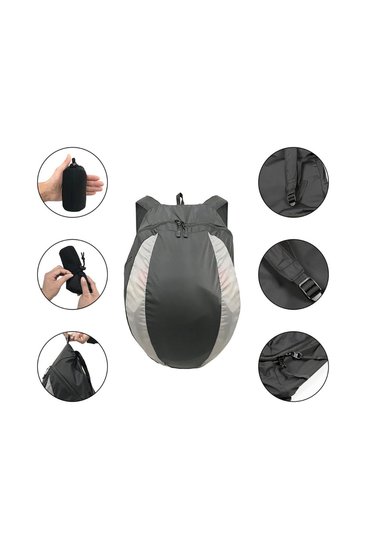 Reflektörlü Motosiklet Kask Sırt Çantası Portatif Sırt Çantası