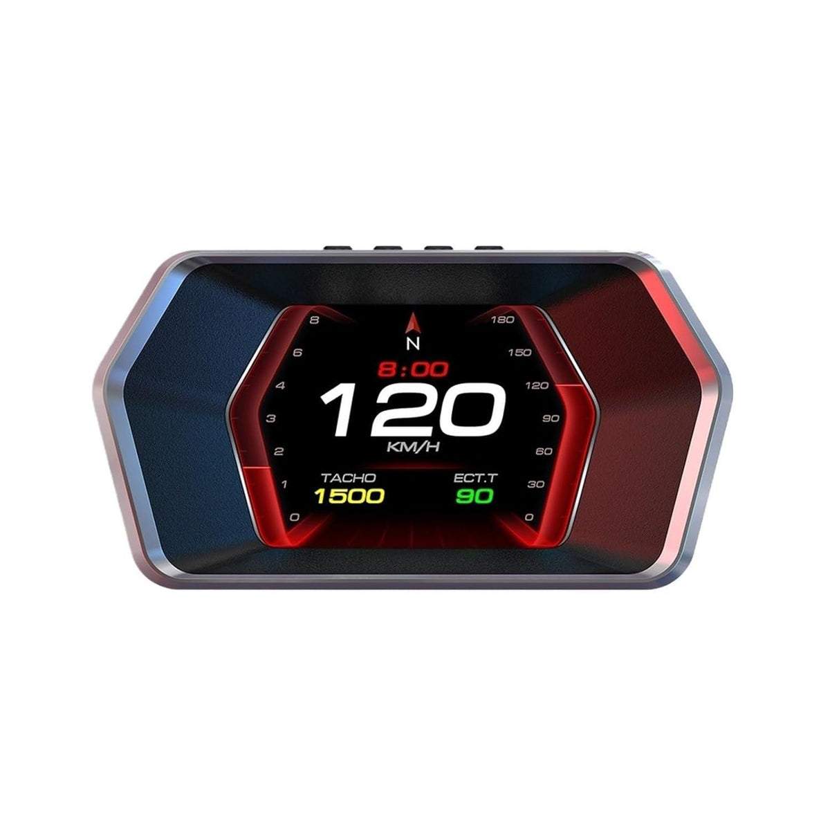 P17 Hız Ölçer HUD OBD2 Araç Bilgisayarı GPS Çift Sistemli Dijital Kilometre Su Yağ Sıcaklığı