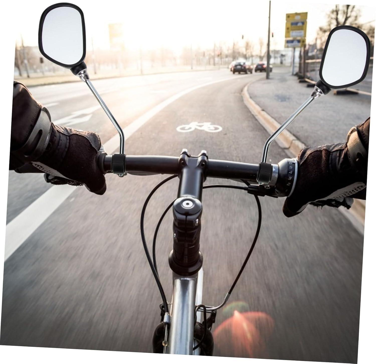 Reflektörlü Bisiklet Gidon Aynası Geniş Açılı Dönebilen İkili Çift Dikiz Ayna