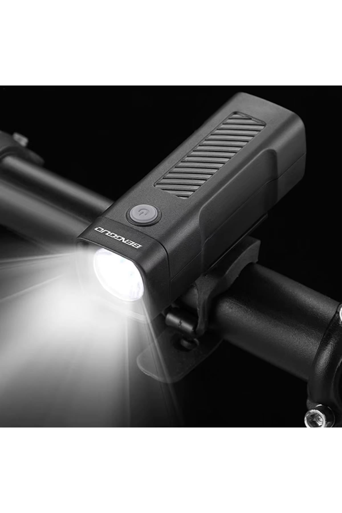 Şarjlı Bisiklet Scooter Fener Bisiklet Led Ön Farı Güçlü Minimal Fener