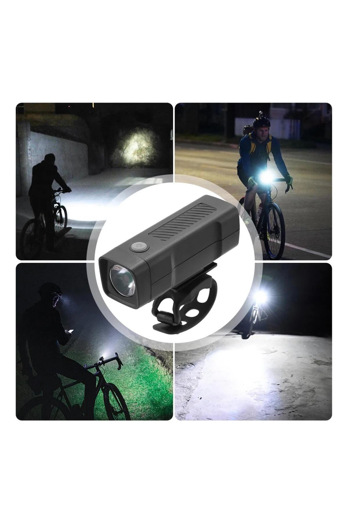 Şarjlı Bisiklet Scooter Fener Bisiklet Led Ön Farı Güçlü Minimal Fener